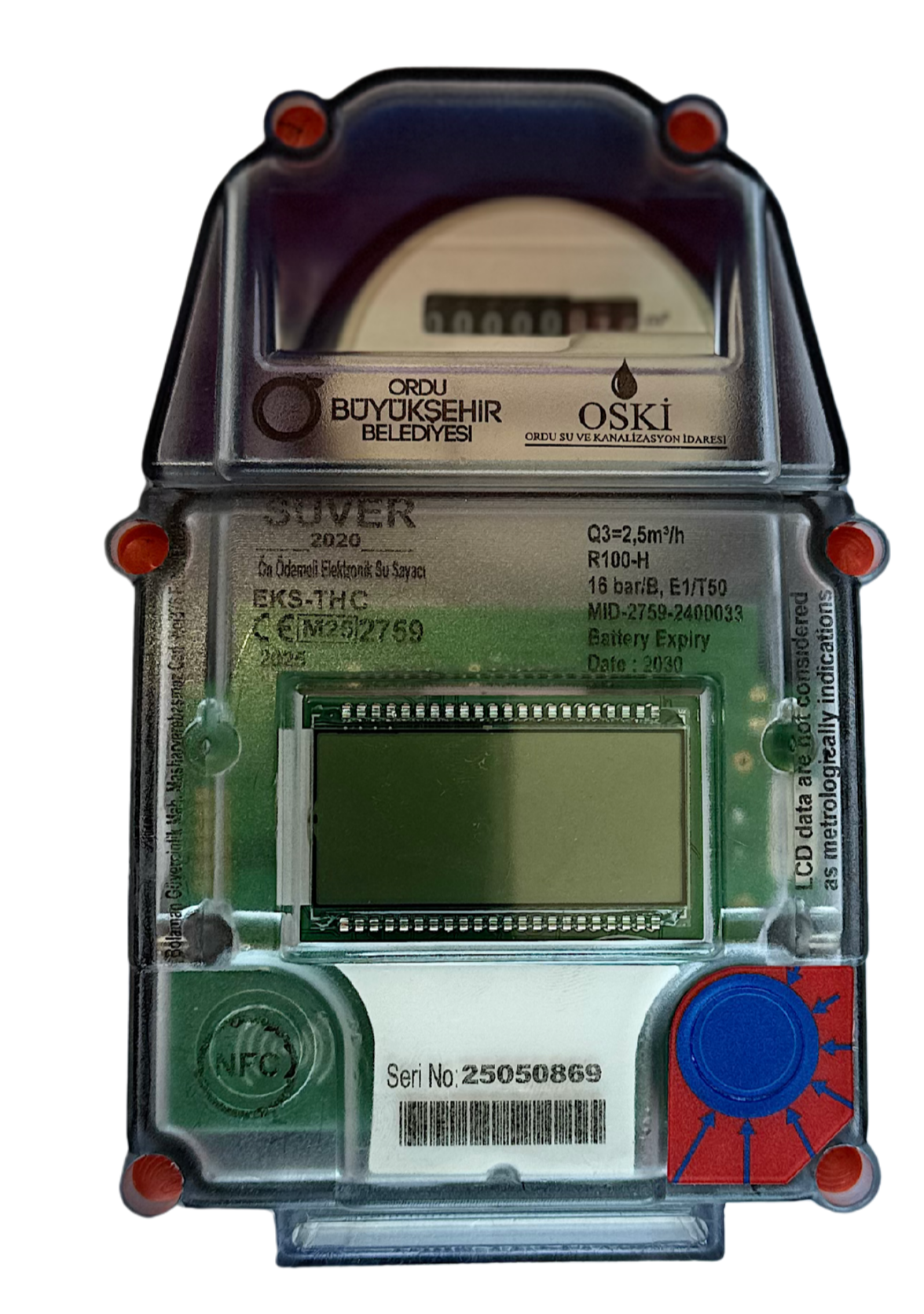 Suver2020 Ön Ödemeli Eks Kartlı Su Sayacı